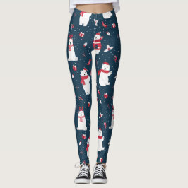 Moderne feestelijke winterpolaire Beren Leggings