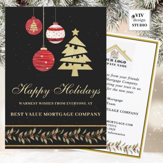 Moderne feestelijke zakelijke Logo QR vakantie Kaa Feestdagenkaart