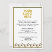 Moderne feestelijke zakelijke Logo vakantie Kaart (Achterkant)