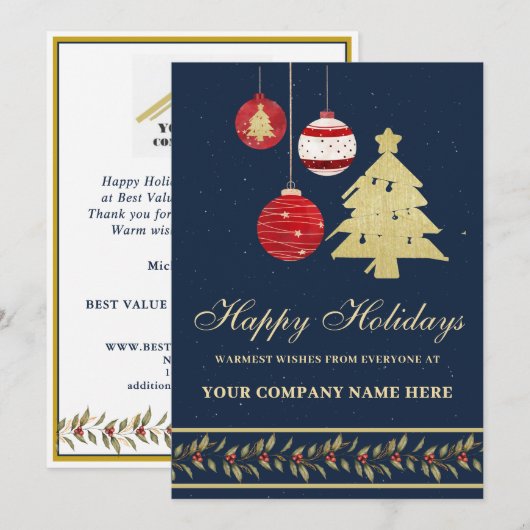 Moderne feestelijke zakelijke Logo vakantie Kaart (Voorkant / Achterkant)