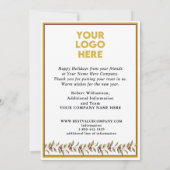 Moderne feestelijke zakelijke Logo vakantie Kaart (Achterkant)