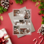 Moderne feestelijke zeven foto collage Kerstmis Acryl Uitnodigingen<br><div class="desc">Moderne feestelijke zeven foto collage Kerstvakantie kaart</div>