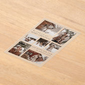 Moderne feestelijke zeven foto collage Kerstmis Acryl Uitnodigingen (Laagn)