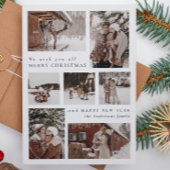Moderne feestelijke zeven foto collage Kerstmis Feestdagenkaart