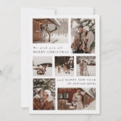 Moderne feestelijke zeven foto collage Kerstmis Feestdagenkaart (Voorkant)