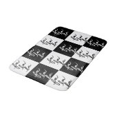 Moderne feestelijke zwart-wit Fa La Christmas Badmat (Gekanteld)