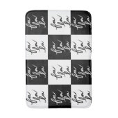 Moderne feestelijke zwart-wit Fa La Christmas Badmat (Voorkant Verticaal)