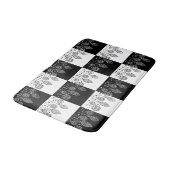 Moderne feestelijke zwart-witte kerstballen badmat (Gekanteld)