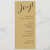 Moderne feestelijke zwarte feestdag met elegant el menu (Voorkant)