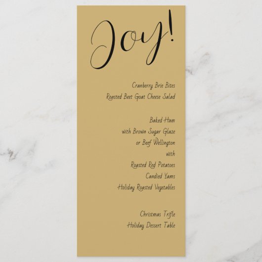 Moderne feestelijke zwarte feestdag met elegant el menu (Voorkant)