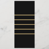 Moderne feestelijke zwarte feestdag met elegant el menu (Achterkant)