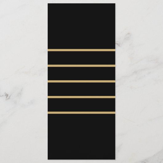 Moderne feestelijke zwarte feestdag met elegant el menu (Achterkant)