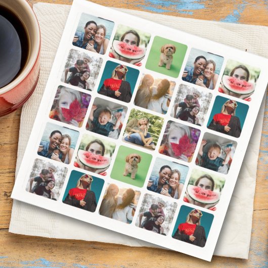 Moderne feestfoto-collagepatroon servet