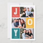 Moderne feestkleuren, prettige kerstfeestdagen 3 F Feestdagenkaart (Voorkant)