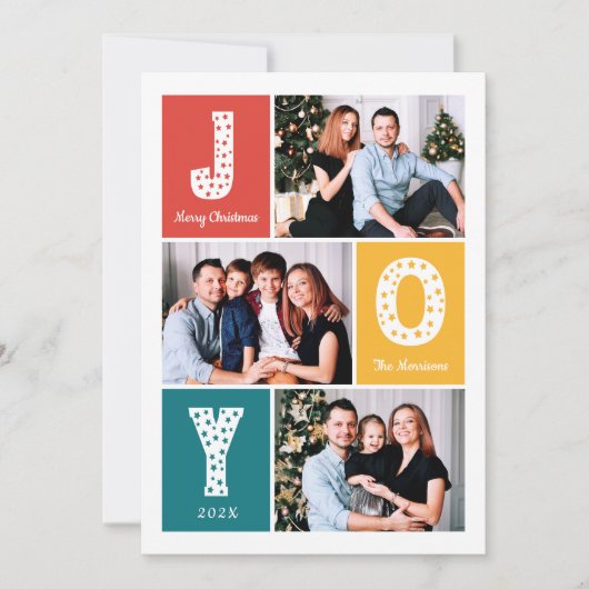 Moderne feestkleuren, prettige kerstfeestdagen 3 F Feestdagenkaart (Voorkant)