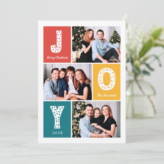 Moderne feestkleuren, prettige kerstfeestdagen 3 F Feestdagenkaart (Staand voorkant)