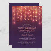 Moderne feestverlichting 20e huwelijksjubileum kaart (Voorkant / Achterkant)