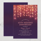 Moderne feestverlichting 40ste huwelijksverjaardag kaart (Voorkant / Achterkant)
