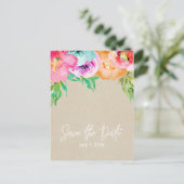 Moderne Fel Bruine Kraft Save the Date Aankondigingskaart (Staand voorkant)