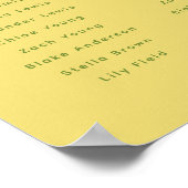 Moderne Felgeel Trouwstoelindeling voor 8 Tafels Poster (Hoek)