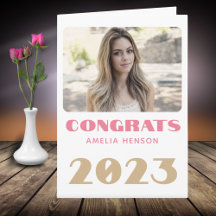 Moderne felicitatie afstudeerder naam foto
