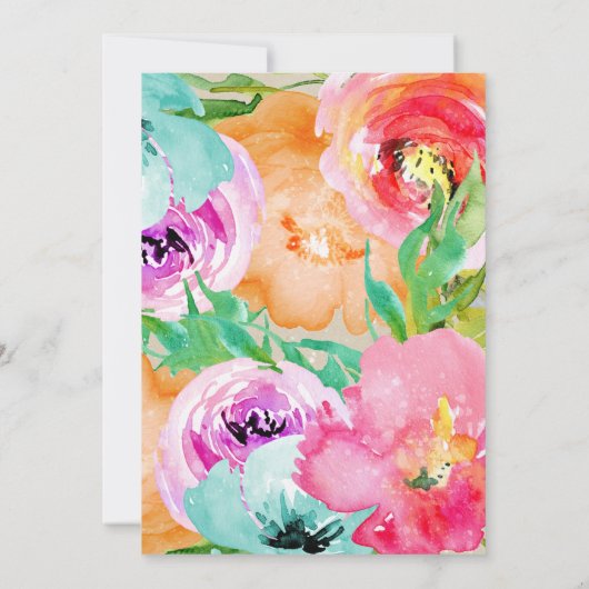 Moderne Felicitatie Bloem Bruin Kraft Verjaardagsf Kaart (Achterkant)