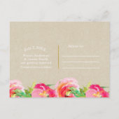 Moderne Felicitatie met Bloemen Bruine Kraft Save  Aankondigingskaart (Achterkant)