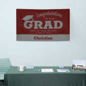 Moderne Felicitaties Afgestudeerd Donker Maroon en Spandoek (Beurs)