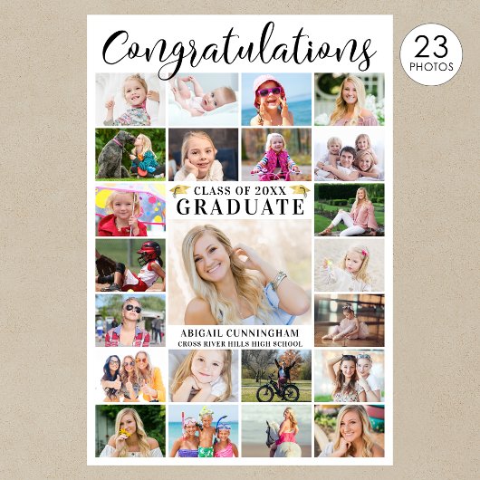 Moderne Felicitaties Afgestudeerde 23 Foto Collage Poster