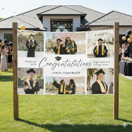 Moderne Felicitaties Afgestudeerde 7 Foto Collage Spandoek