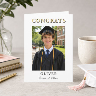 Moderne Felicitaties Afgestudeerde Foto Afstuderen Kaart