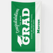 Moderne felicitaties Afstudeerder Green Spandoek (Verticaal)