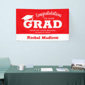 Moderne felicitaties Afstudeerder Rood en Wit Spandoek (Beurs)