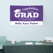 Moderne felicitaties Afstudeerder White voor Paars Spandoek (Beurs)