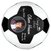 Moderne Felicitaties Afstudeerders Afstudeerfoto Voetbal (Gedraaid)