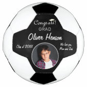 Moderne Felicitaties Afstudeerders Afstudeerfoto Voetbal (Voorkant)