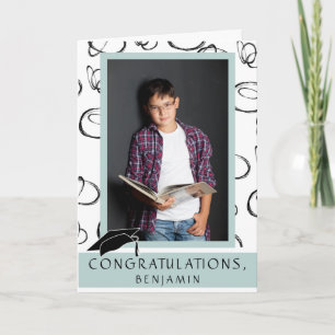 Moderne Felicitaties Afstudeerfoto Kaart