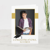 Moderne Felicitaties Afstudeerhoed Afstudeerfoto Kaart (Voorkant)