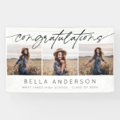 Moderne Felicitaties Afstudeerscript 3 Foto Spandoek (Horizontaal)