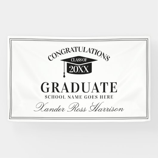 Moderne felicitaties Afstuderen Spandoek (Horizontaal)