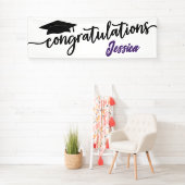 Moderne felicitaties Eenvoudig Afstuderen Spandoek (Insitu)