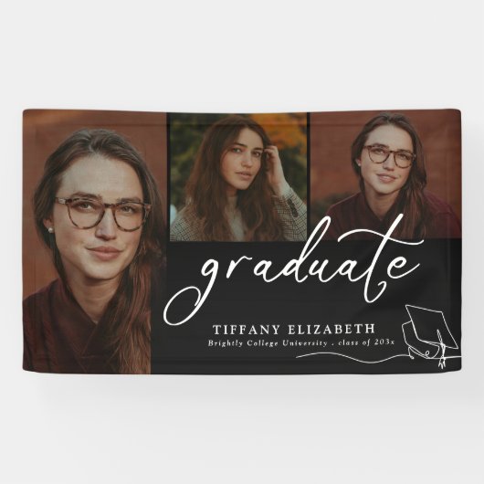 Moderne felicitaties Foto Afstuderen Party Ban Spandoek (Horizontaal)