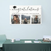 Moderne felicitaties script 3 foto's zwart wit spandoek (Beurs)