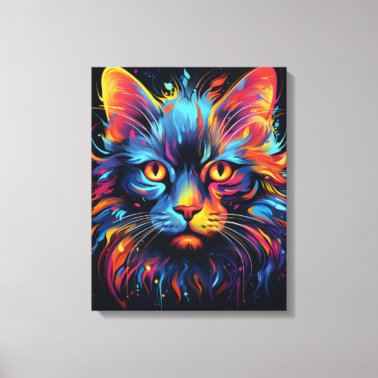 Moderne Feline Artwork Canvas Afdruk (Voorkant)