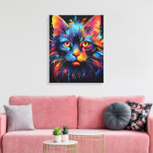 Moderne Feline Artwork Canvas Afdruk (Insitu (Woonkamer))
