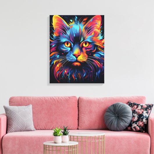 Moderne Feline Artwork Canvas Afdruk (Insitu (Woonkamer))
