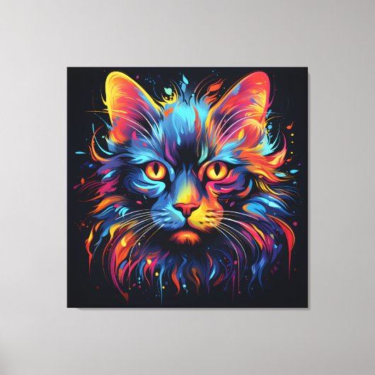 Moderne Feline Artwork Canvas Afdruk (Voorkant)