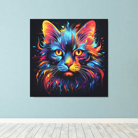 Moderne Feline Artwork Canvas Afdruk (Insitu (Houten vloer))