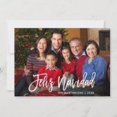 Moderne Feliz Navidad Family Foto van penseelscrip Feestdagenkaart (Voorkant)