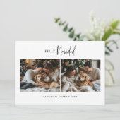 Moderne Feliz Navidad Spaanse Kerstmis 2 Foto Feestdagenkaart (Staand voorkant)